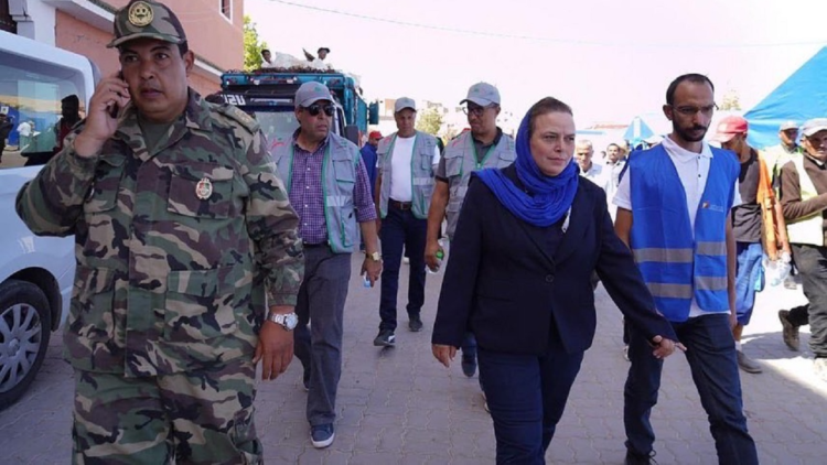 إقليم الحوز.. السيدة حيار تطلع على تقدم عمليات المساعدة الاجتماعية للأشخاص المتضررين من الزلزال