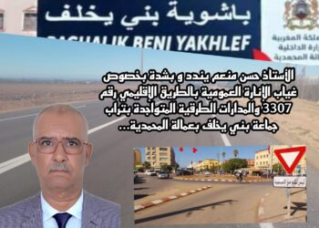 الأستاذ حسن منعم يندد غياب الإنارة العمومية بالطريق الإقليمي رقم 3307